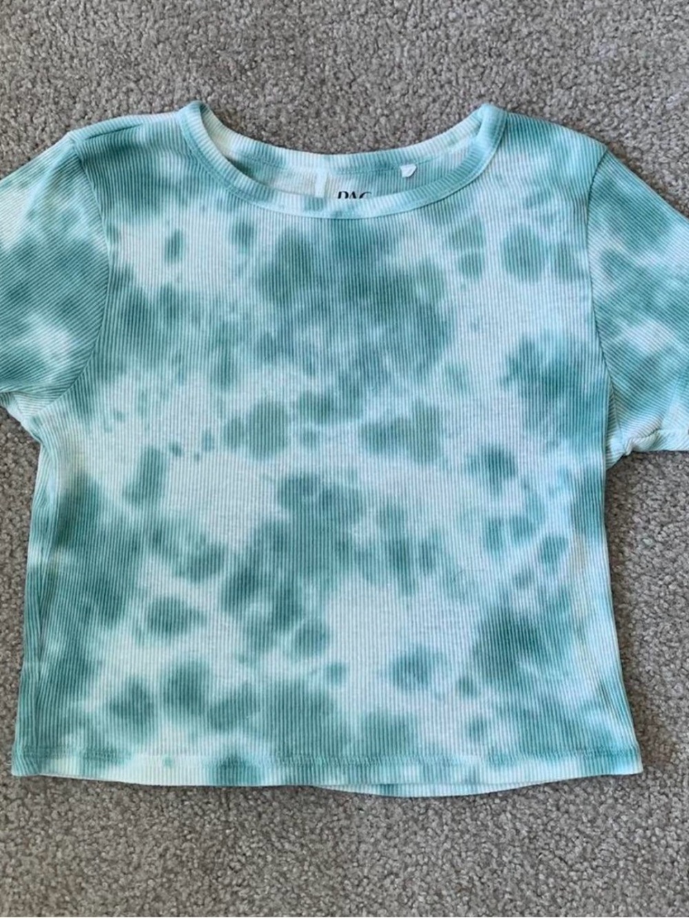 teal tie dye baby tee